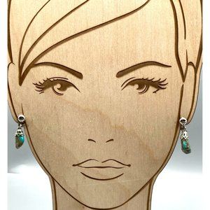 Vintage Turquoise Nugget Earrings Dangling Navajo Boulder with Lots of Raw Stone